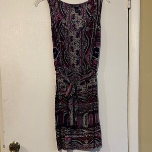 Lucky Brand Paisley Mini Dress - Purple and Pink